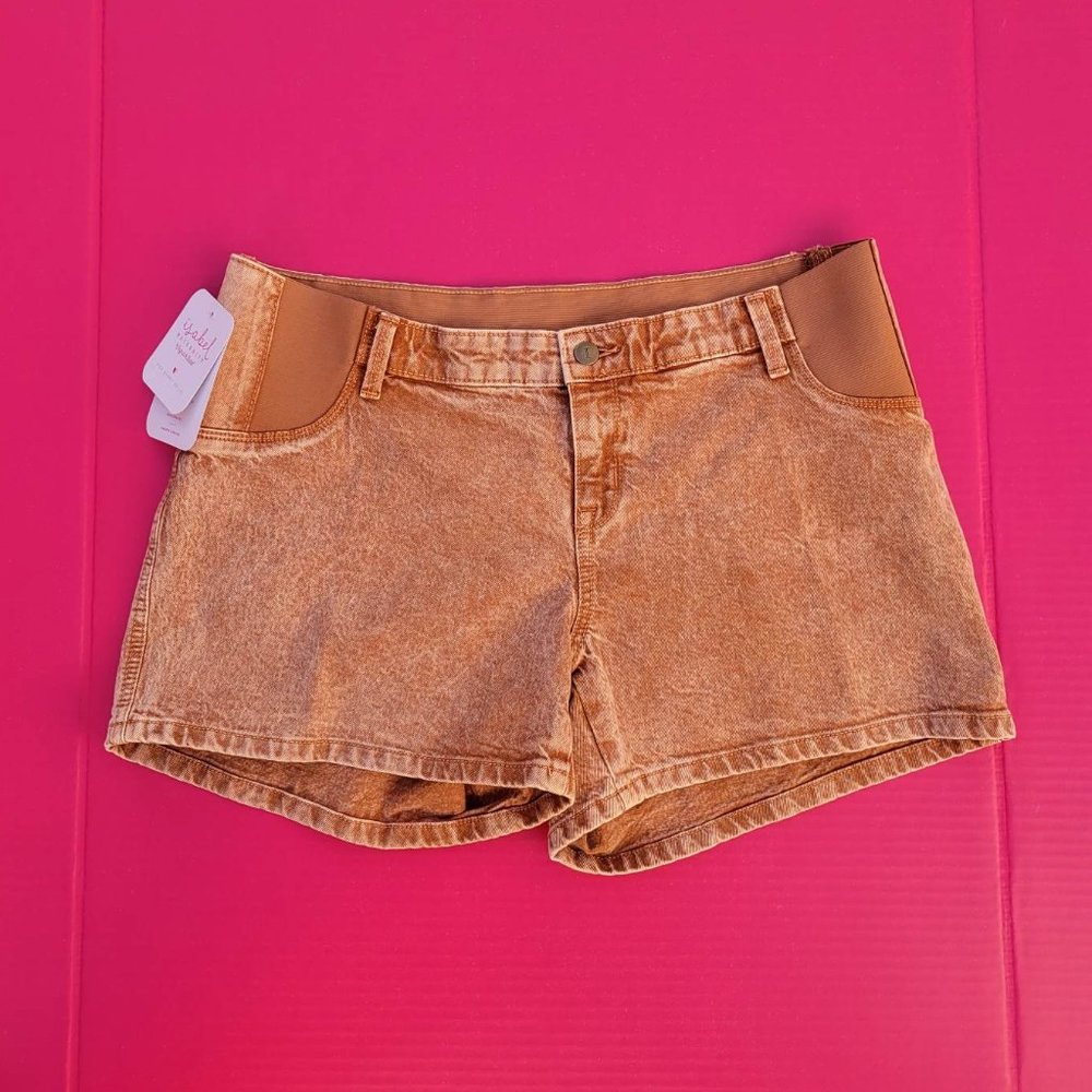 Isabel Maternity Brown Midi Shorts sz 10